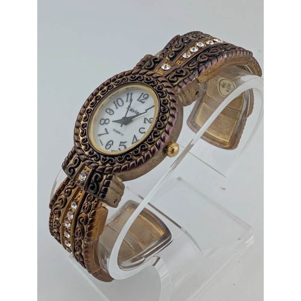 Xavier Watch Women 25mm Case Copper Bangle Band MOP Dial-‎ New Battery